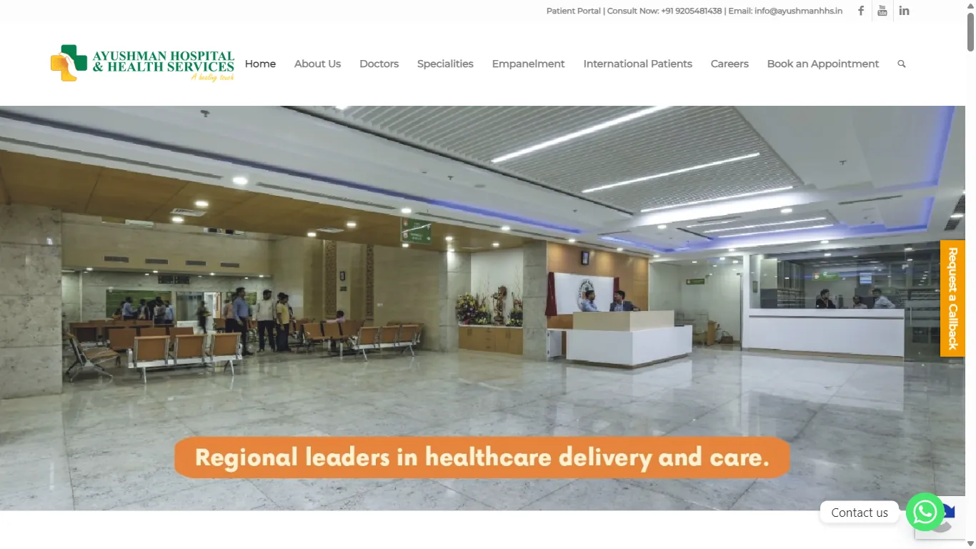 Ayushman Hospital & Health Services website preview